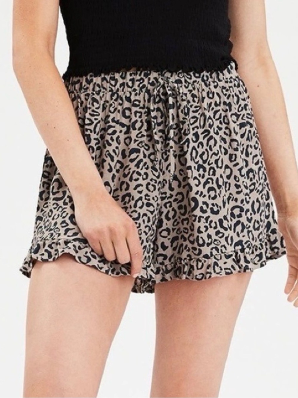 American Eagle Flowy Drawstring Soft Short - Cheetah